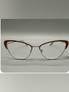 Garrett Leight Glasses Brown and Gold Semi-Rim $70 NWT